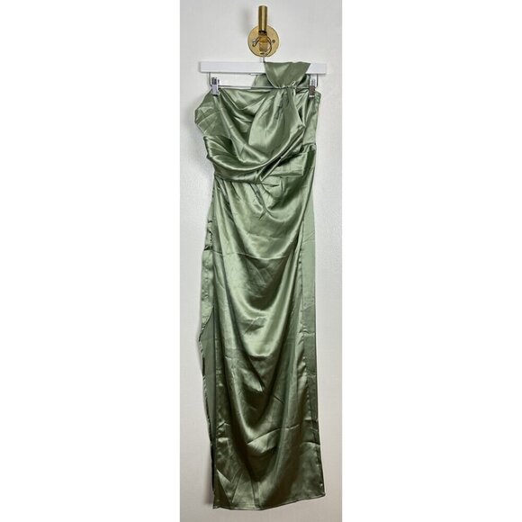 PETAL & PUP Nadia One Shoulder Maxi Dress in Sage Size US 2 - Picture 5 of 14